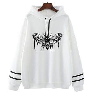 Death Moth Drawing Women Cotton Hoodie Men Plus Si